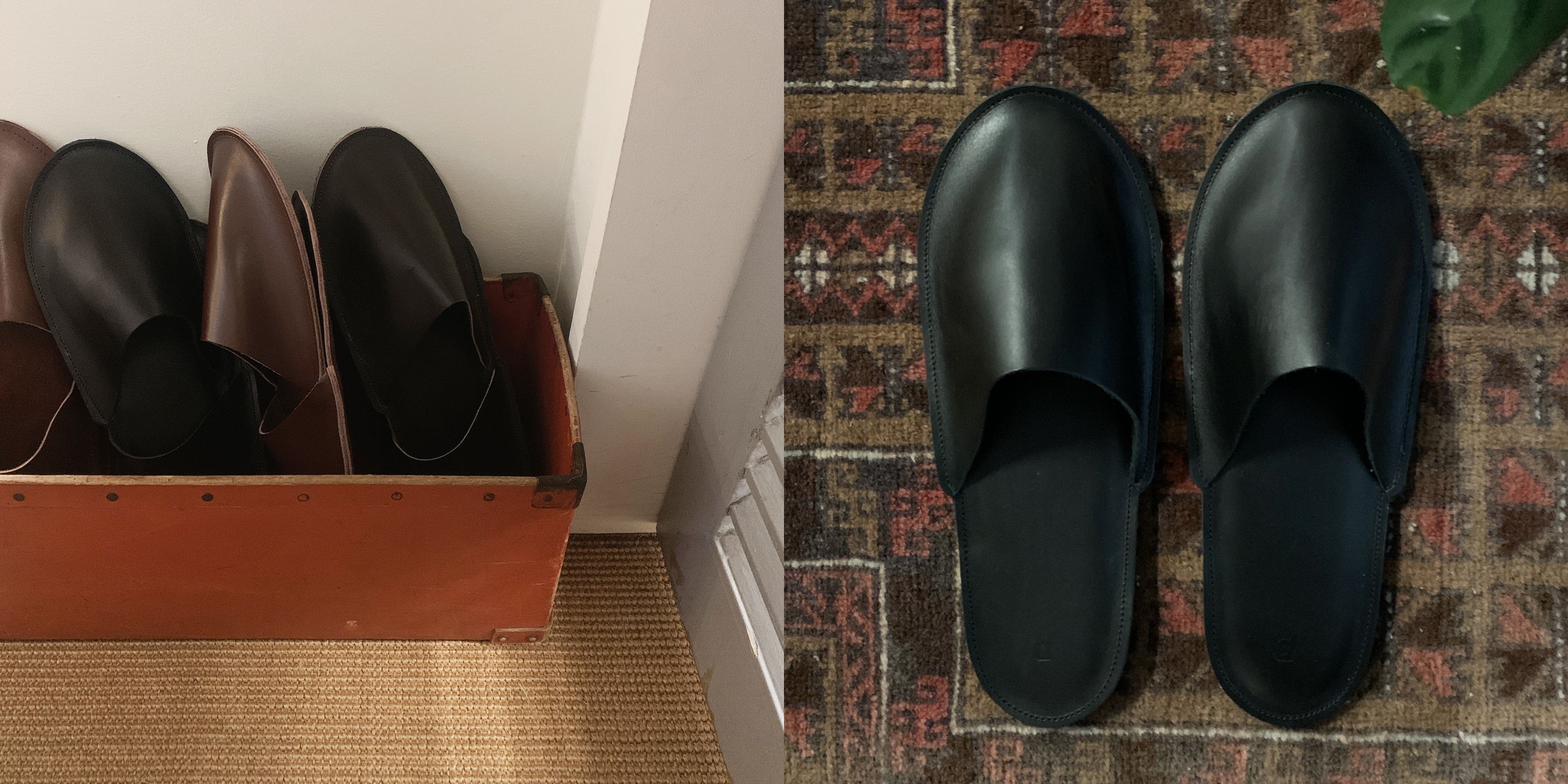 d LEATHER SLIPPERS LIFESTOCK ブラック・M | D&DEPARTMENT