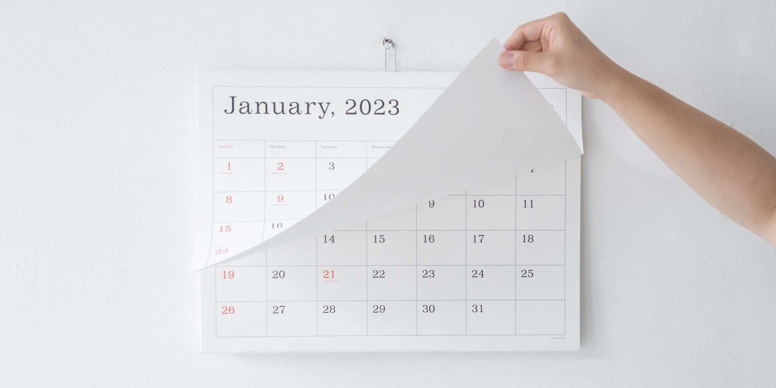 葛西薫カレンダー 罫線あり（2023年）
