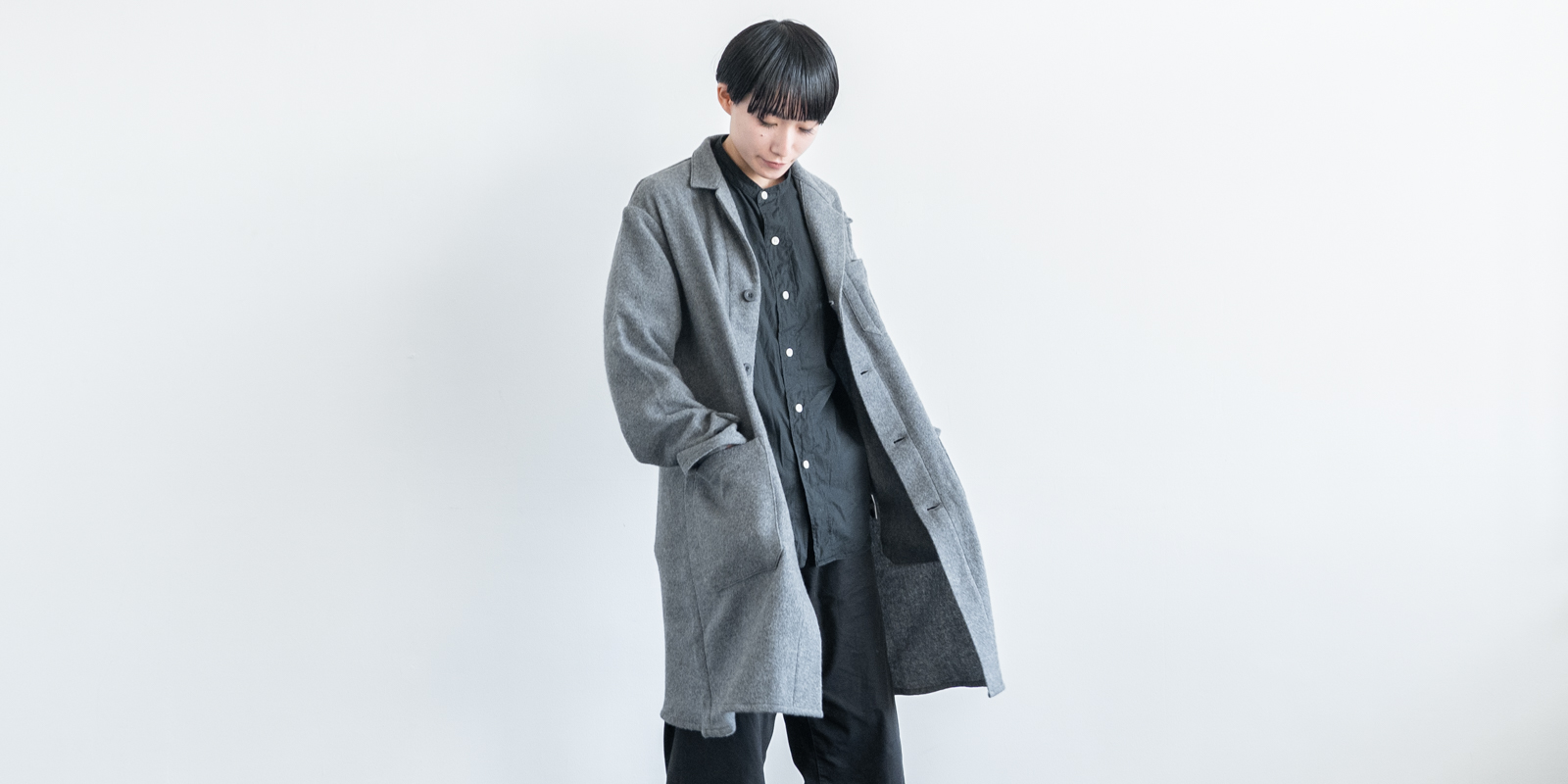 d WEAR ショップコート・ウールグレー・XL