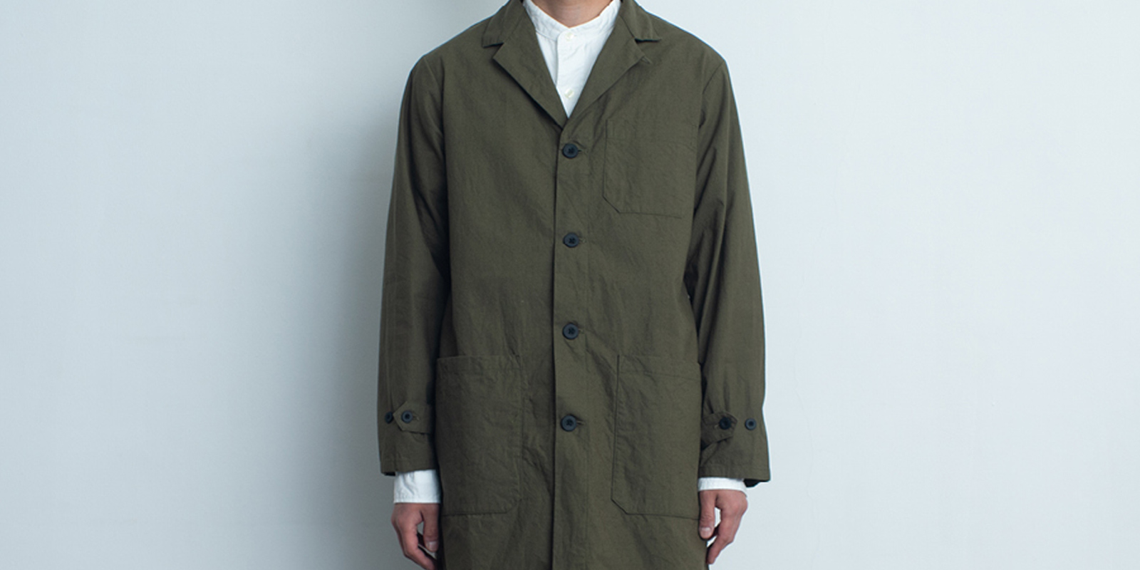 【sold out】d WEAR ショップコート・カーキグリーン・M