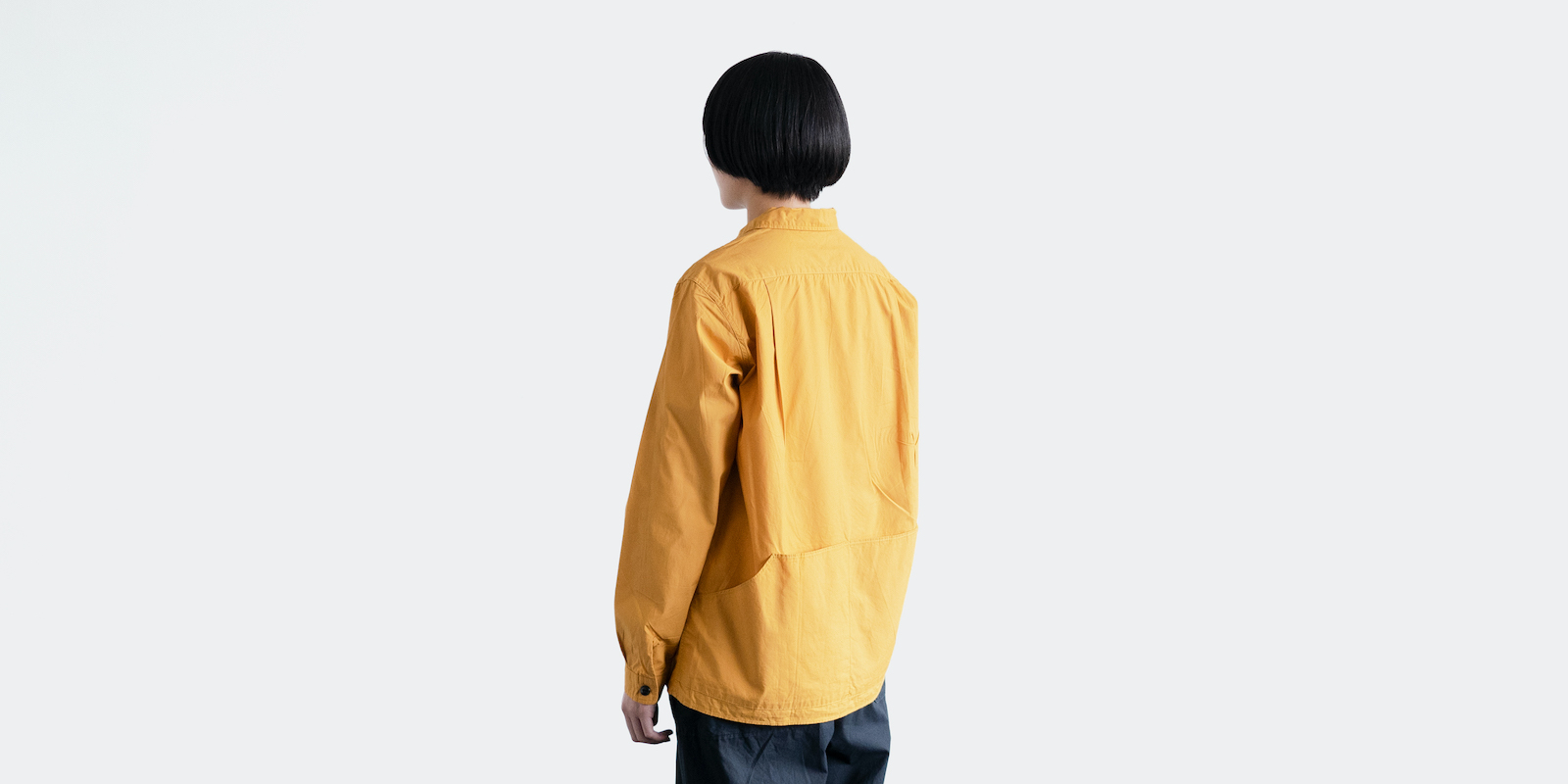 【sold out】d WEAR バックポケットシャツ・マスタード・M