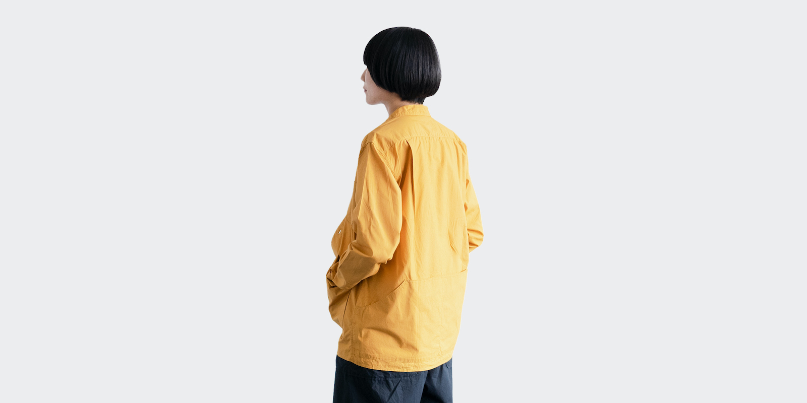 d WEAR バックポケットシャツ・マスタード・XL