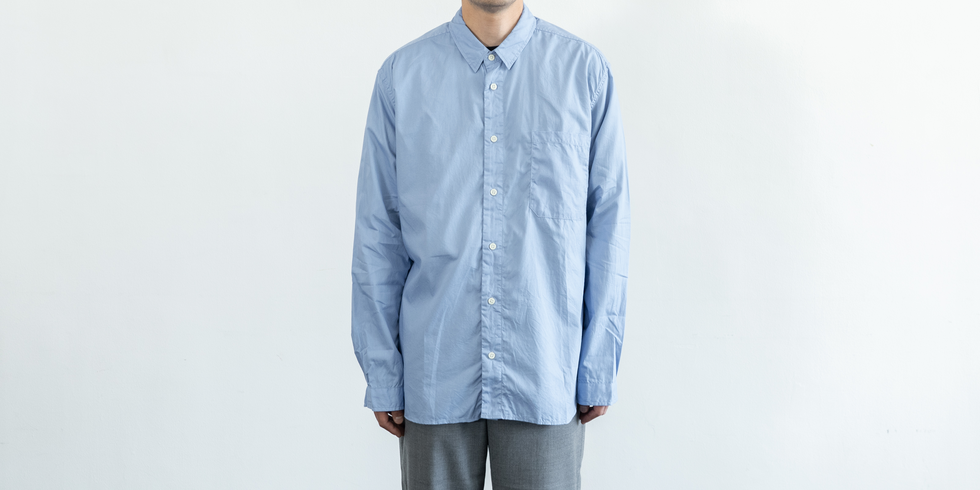 23区 MY STANDARD シャツ　長袖　38 M リネン　青　ブルー 23区 MY STANDARD シャツ 長袖 38 M リネン 青 ブルー 23区 オン