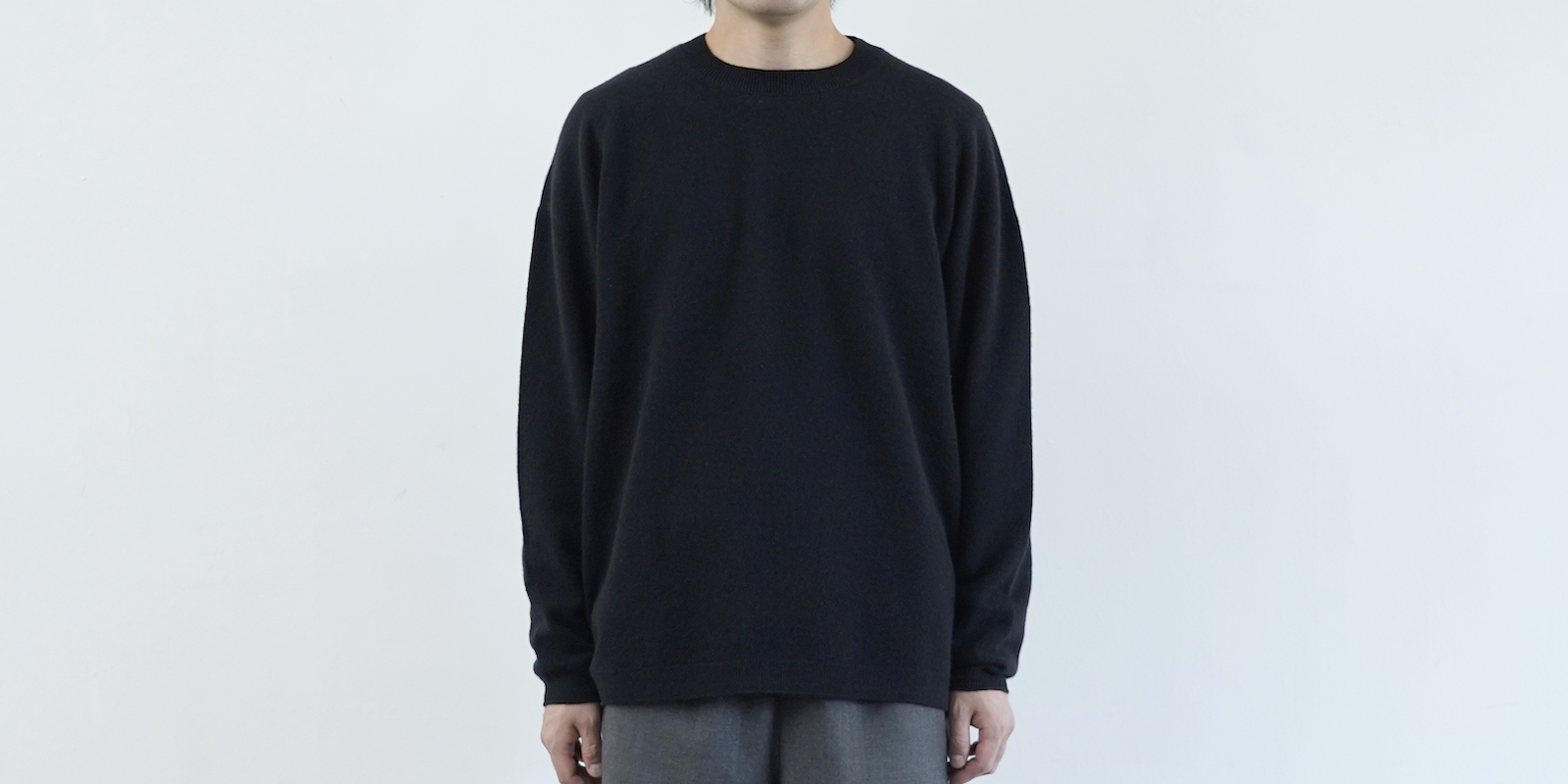 d WEAR クルーネック ウールセーター・ ブラック・S | D&DEPARTMENT