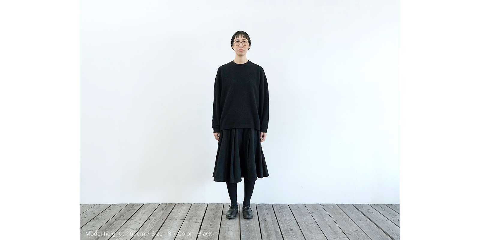 d WEAR クルーネック ウールセーター・ ブラック・L | D&DEPARTMENT