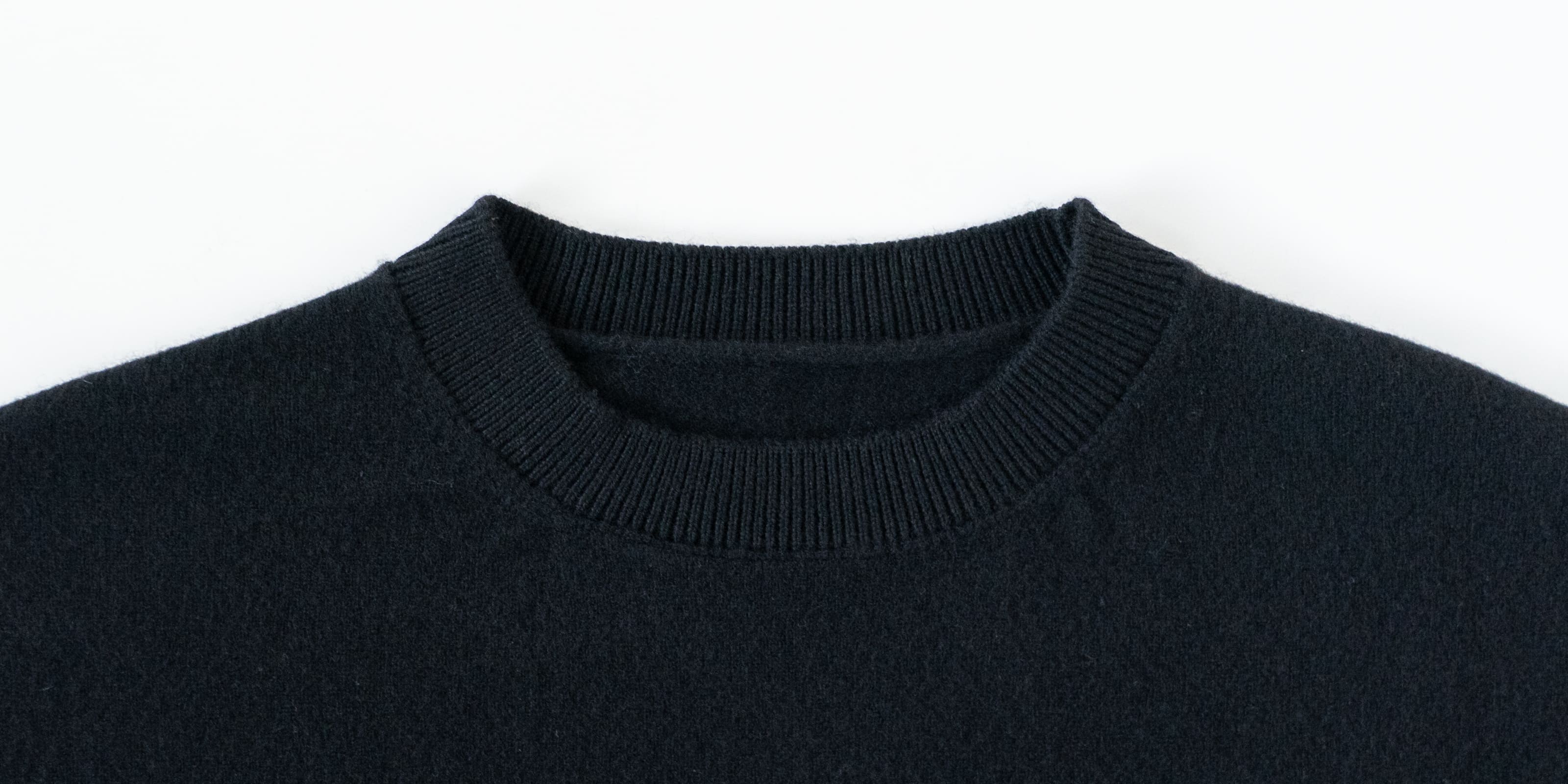 d WEAR クルーネック ウールセーター・ ブラック・L | D&DEPARTMENT