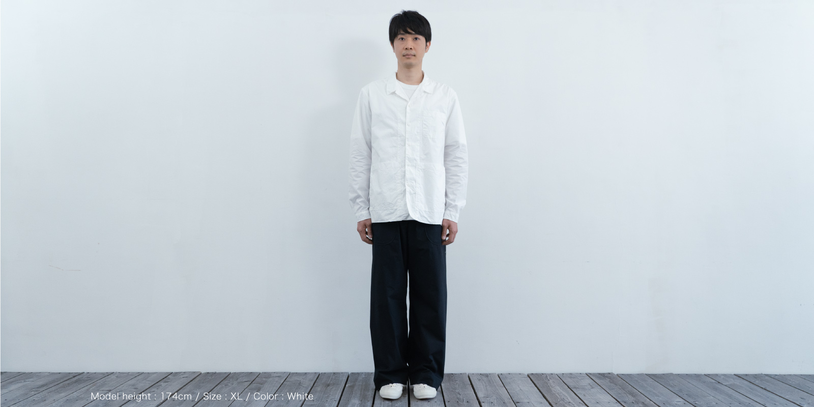 d WEAR バックポケットシャツ・ホワイト・XL
