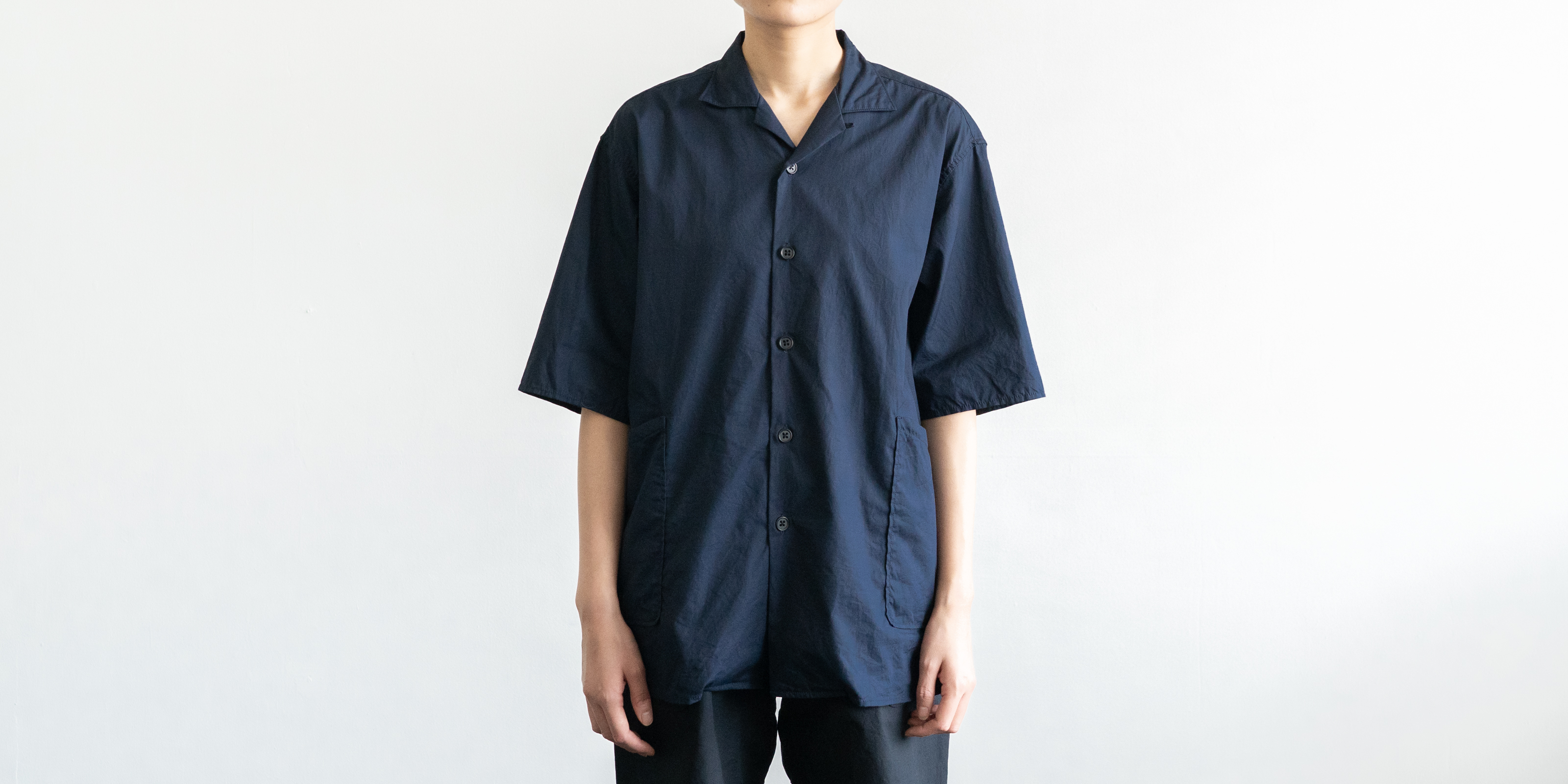 【sold out】d WEAR サイドポケットシャツ・ネイビー・XL