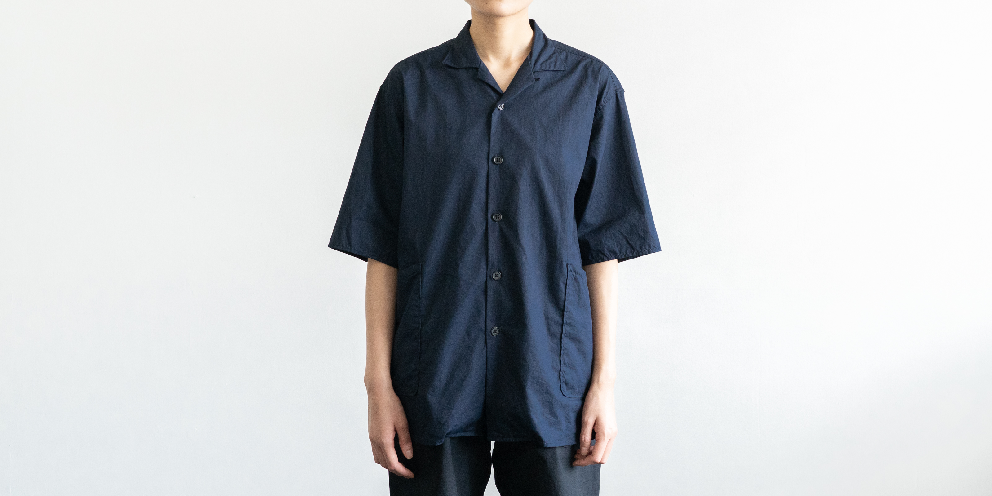 d WEAR サイドポケットシャツ・ネイビー・L | D&DEPARTMENT