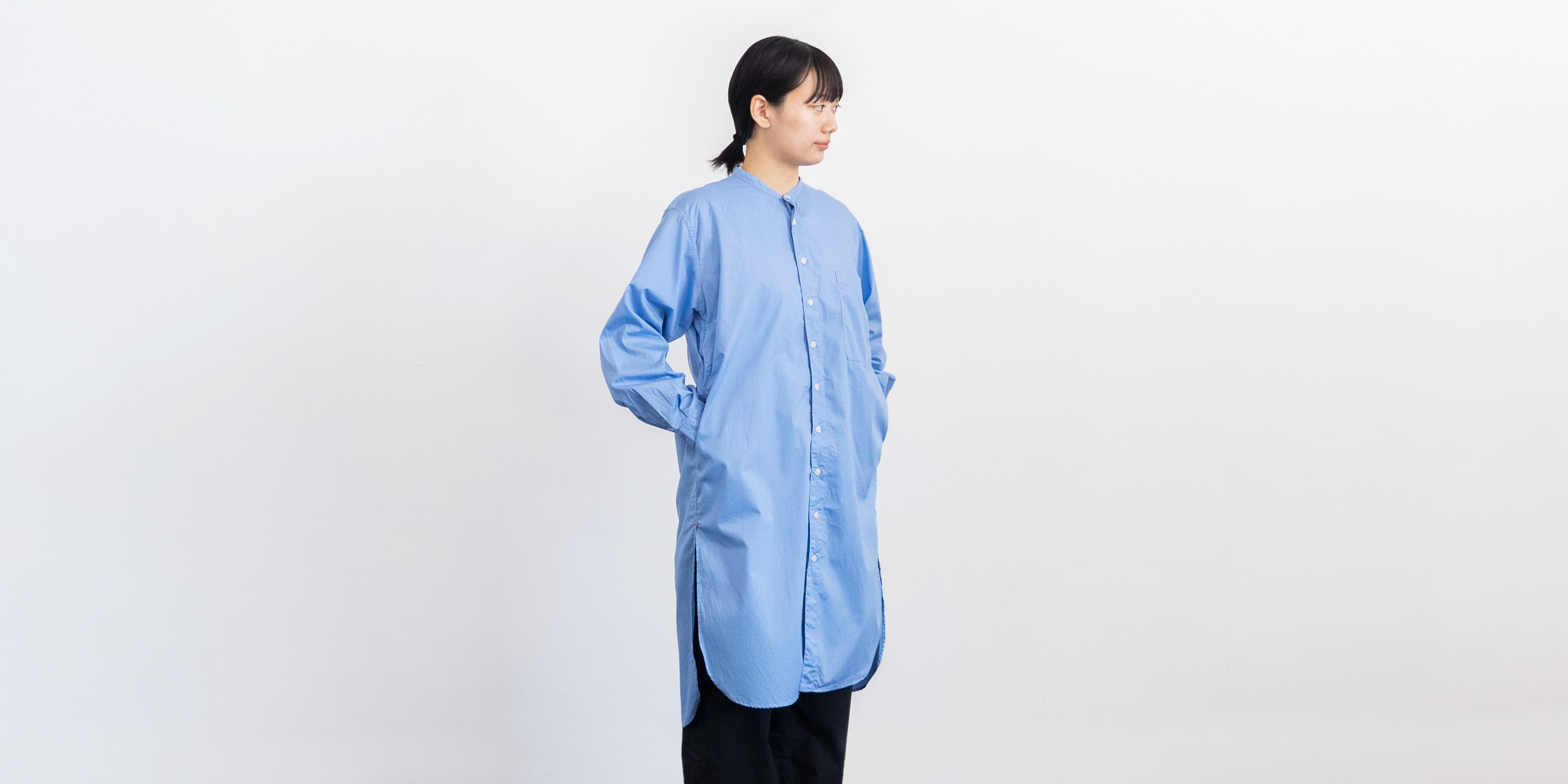 d WEAR ロングシャツ・ブルー・S | D&DEPARTMENT