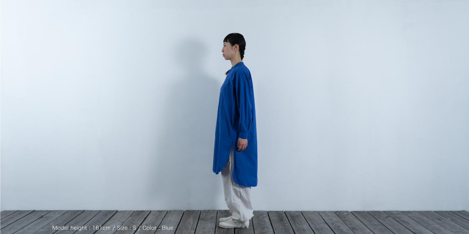 d WEAR ロングシャツ・塩縮加工 ブルー・M | D&DEPARTMENT