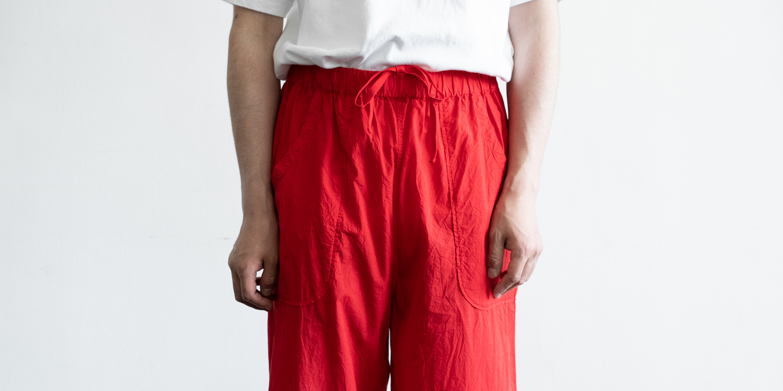 d WEAR カーゴパンツ・塩縮加工レッド・L | D&DEPARTMENT