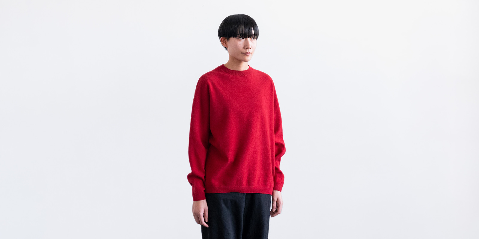 d WEAR クルーネック ウールセーター・ レッド・S | D&DEPARTMENT