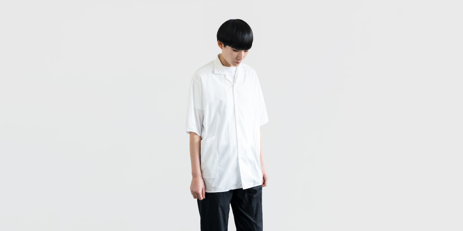 d WEAR サイドポケットシャツ・ホワイト・XL