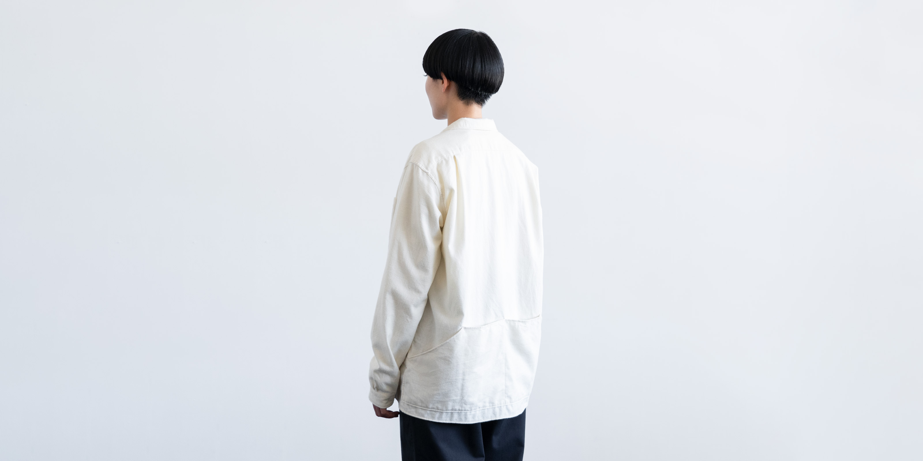 d WEAR バックポケットシャツ・ビエラホワイト・M