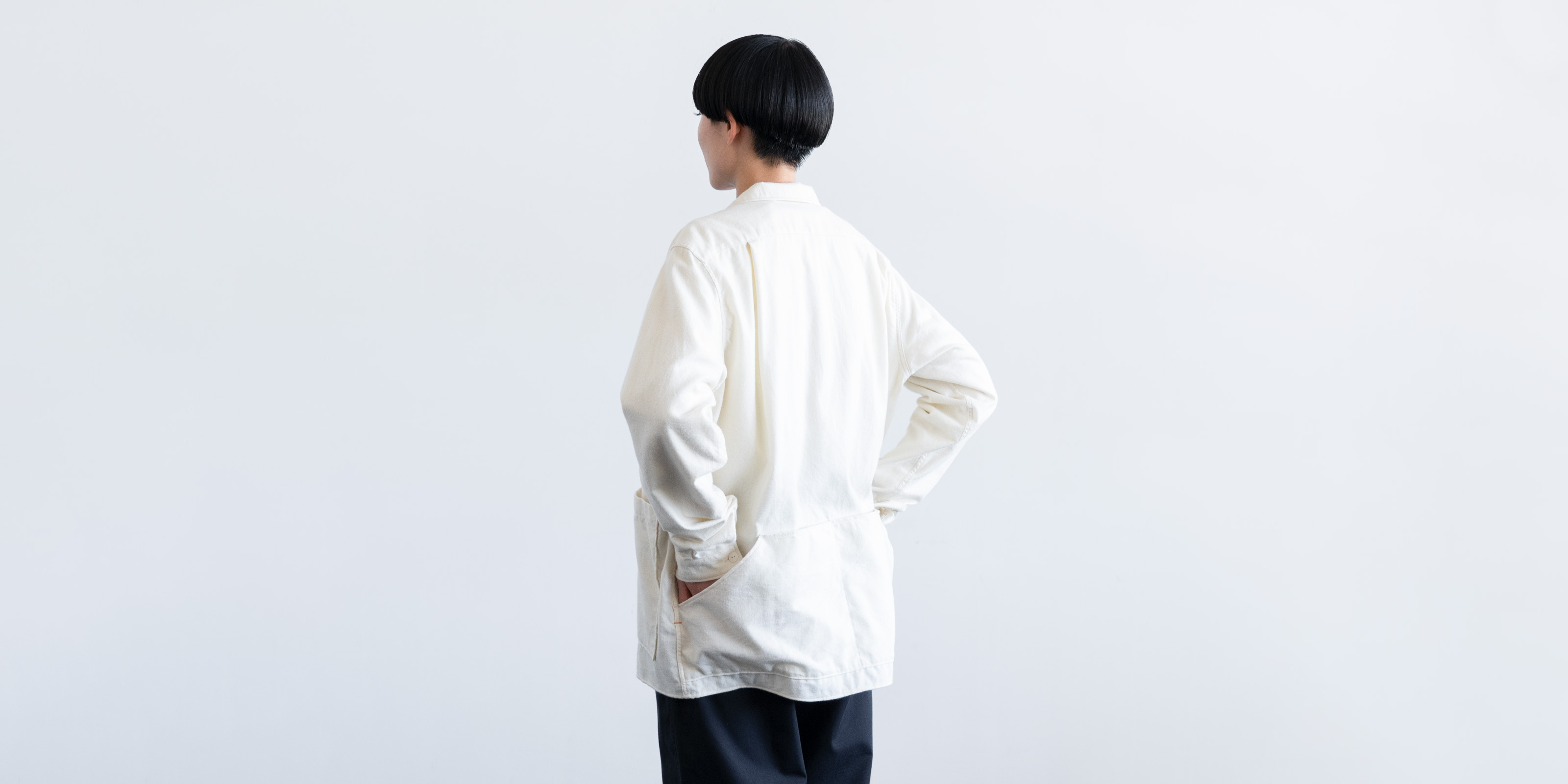 いラインアップ d WEAR D&DEPARTMENT | バックポケットシャツ・ビエラホワイト・S トップス