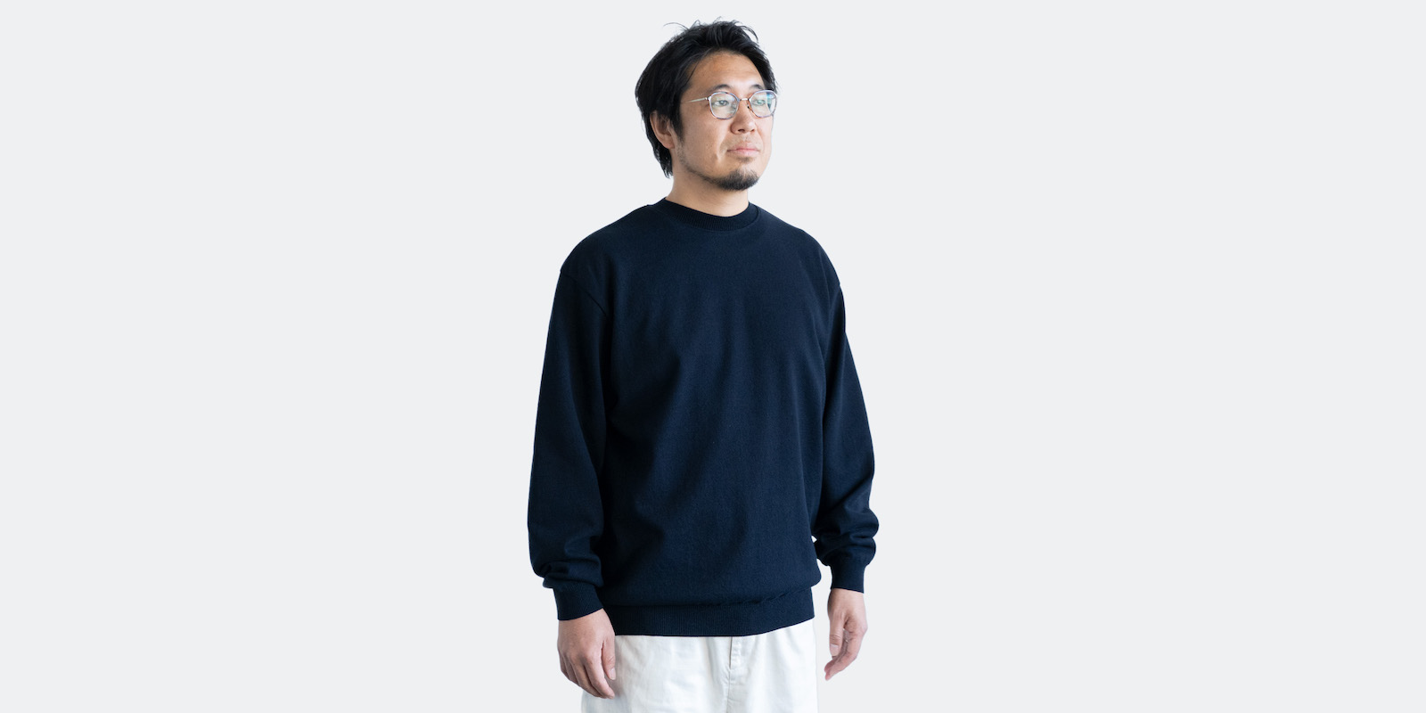 d WEAR コットンセーター・ダークネイビー・L | D&DEPARTMENT
