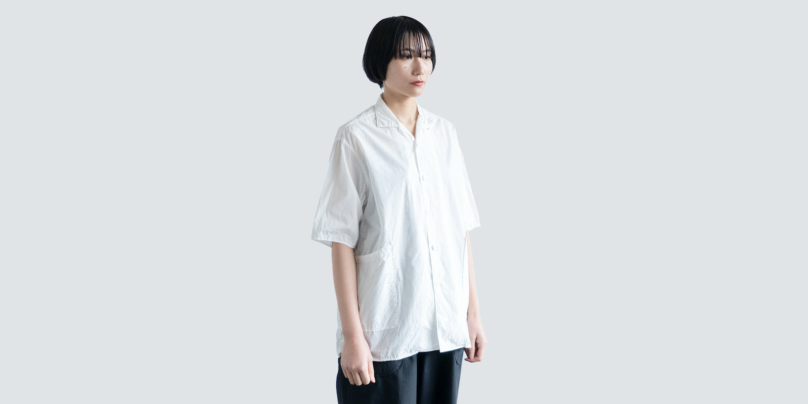 D&DEPARTMENT d WEAR サイドポケットシャツ・塩縮加工 d WEAR サイドポケットシャツ・塩縮加工 カーキ・M | D&DEPARTMENT