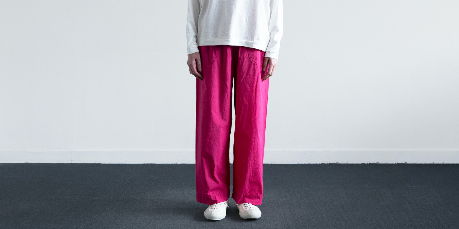 d WEAR サイドポケットパンツ・塩縮加工 ピンク・XL | D&DEPARTMENT
