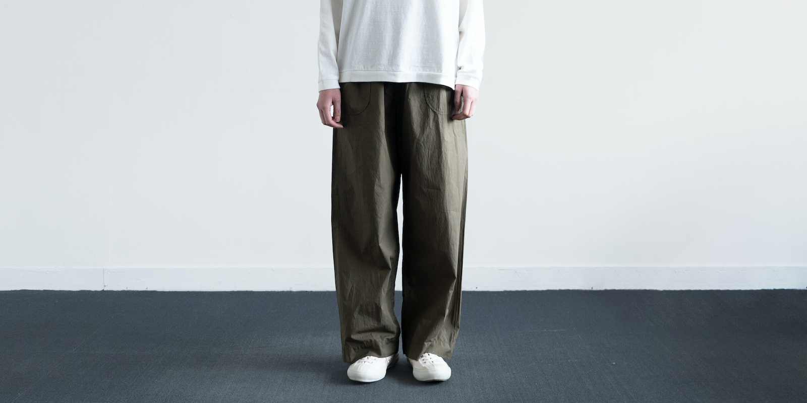 d WEAR サイドポケットパンツ・塩縮加工 カーキ・M | D&DEPARTMENT