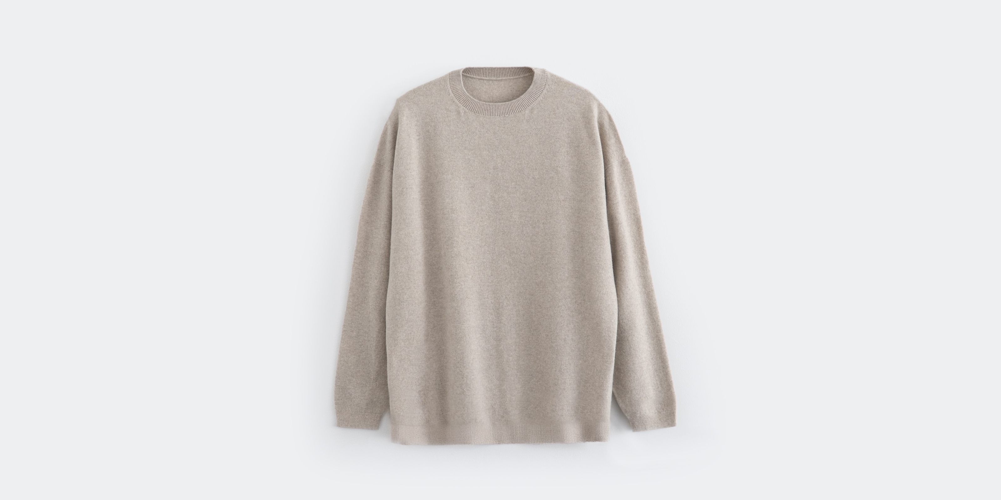 d WEAR クルーネック ウールセーター・ グレーベージュ・M | D&DEPARTMENT