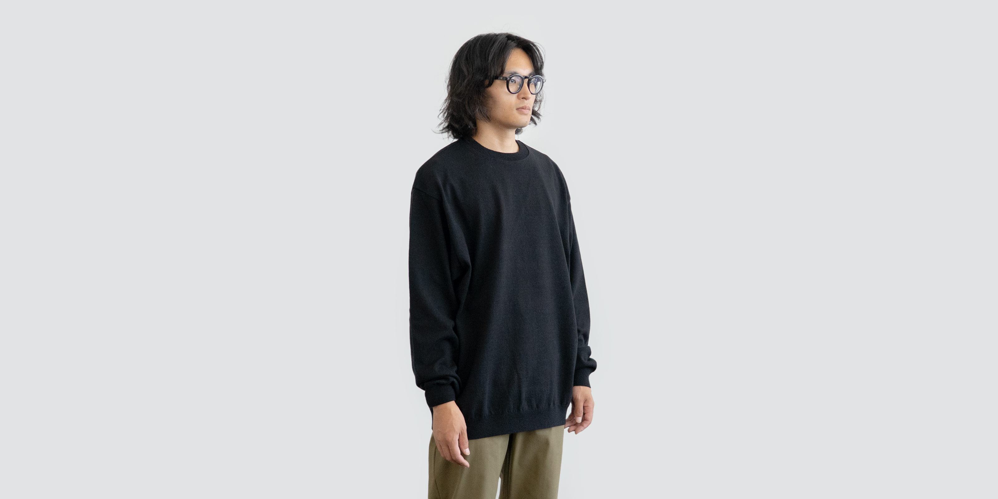 d WEAR コットンセーター・ブラック・M | D&DEPARTMENT