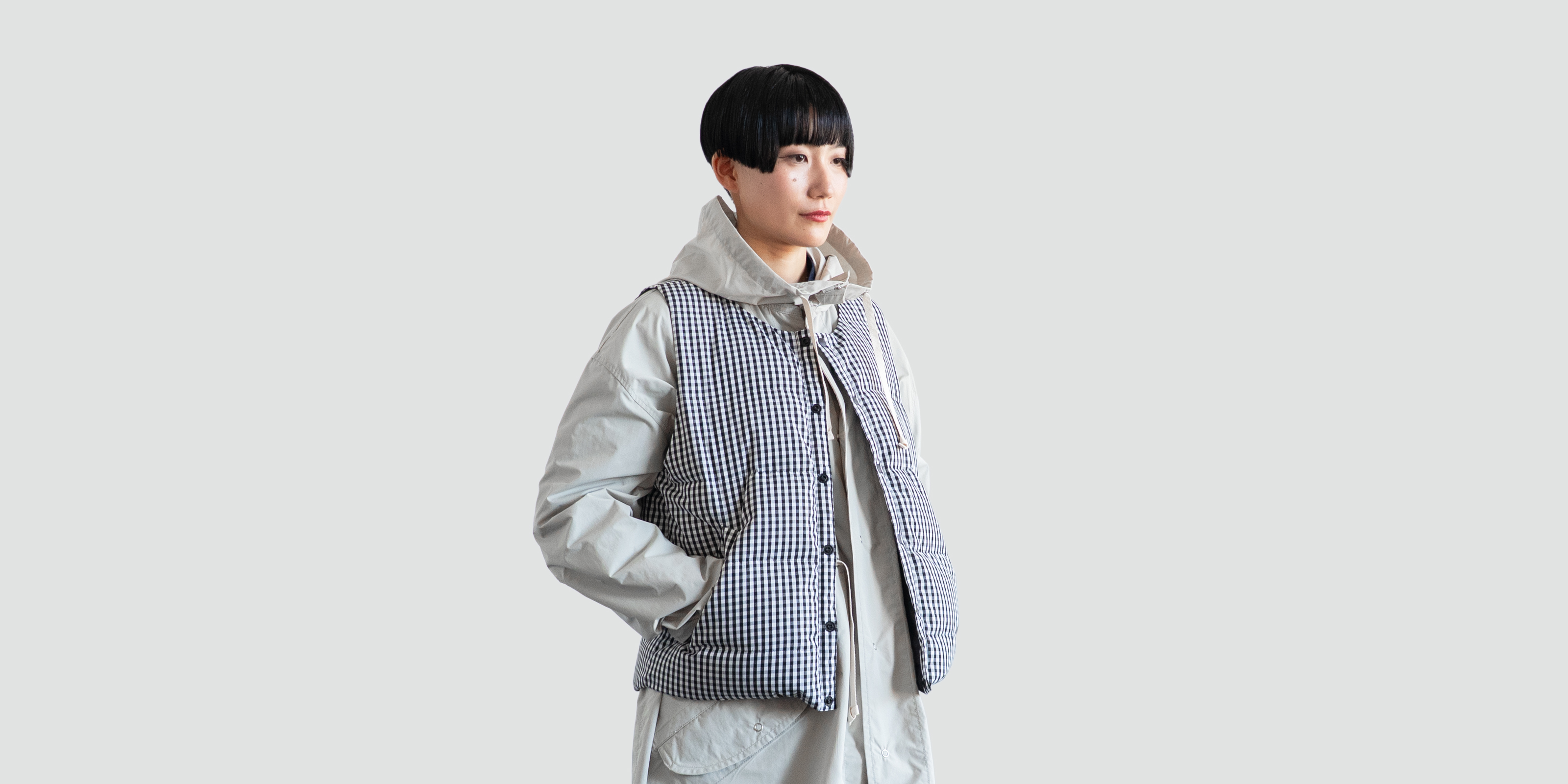 RRL ブランケット　グレー ストライプ ダウンベスト 美品 RRL ダブルアールエル ラルフローレン レザーヨーク ダウンベスト