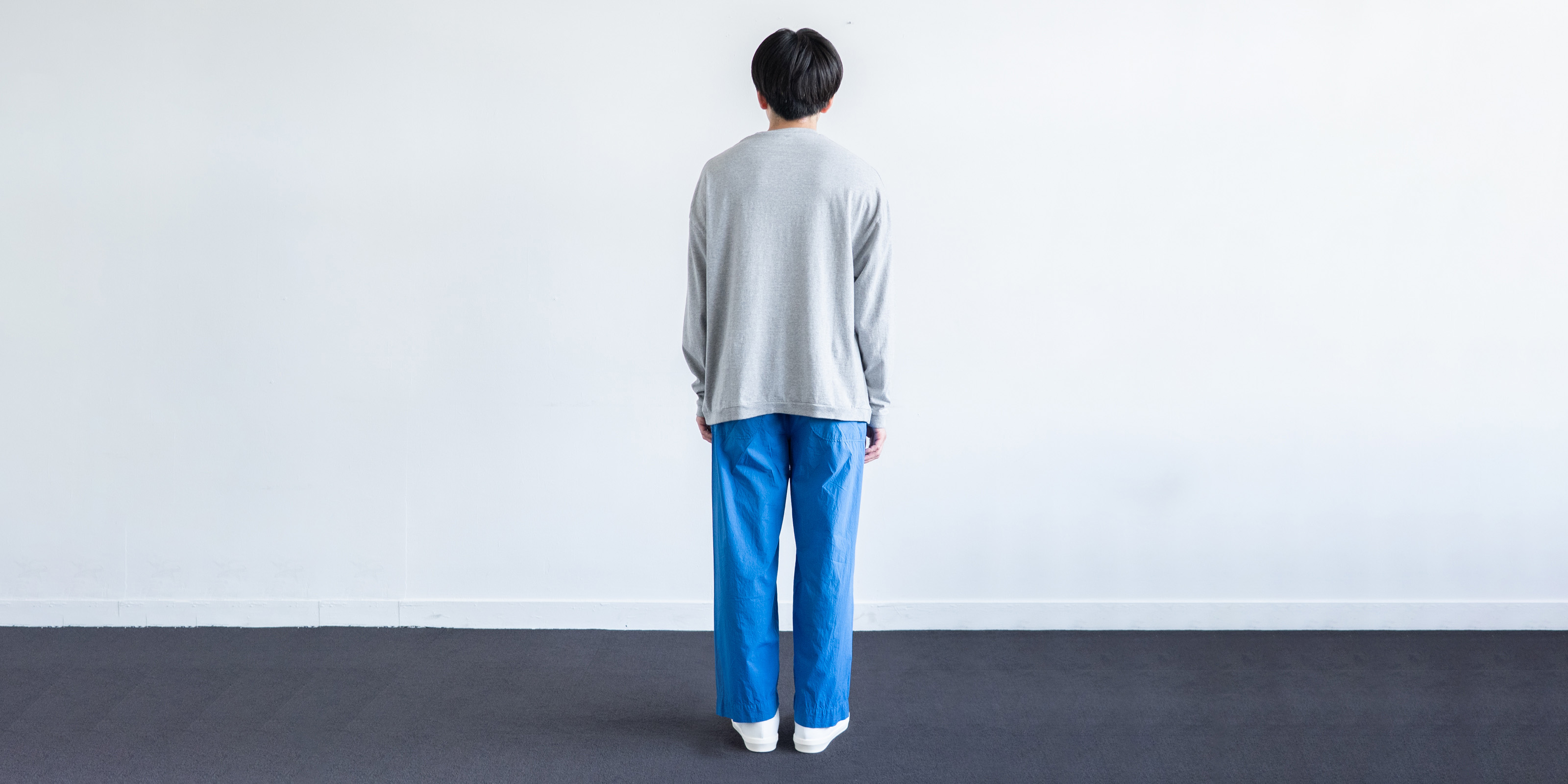 d WEAR サイドポケットパンツ・塩縮加工 ブライトブルー ・L