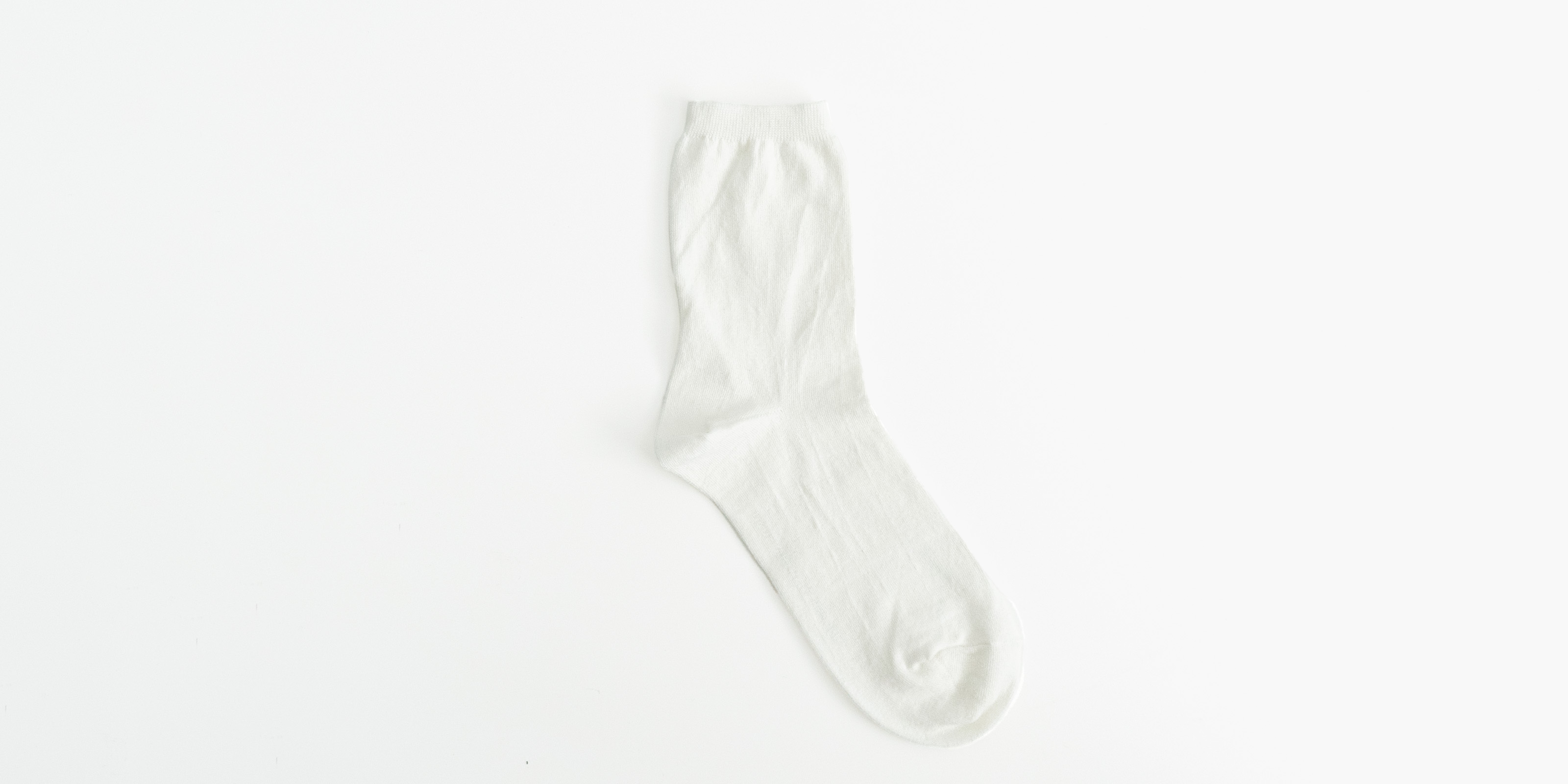 dスムースコットン靴下・ホワイト・25～27cm