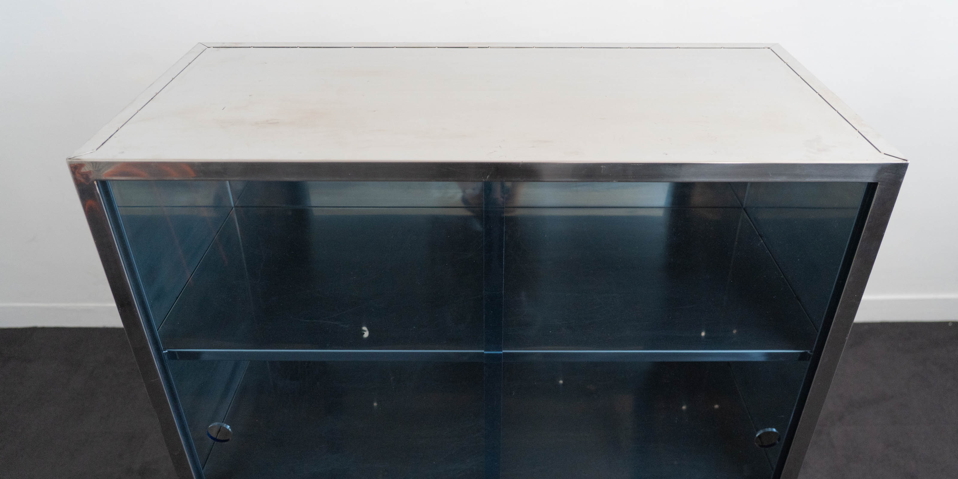 美品■スペースエイジ■インダストリアル■オールステンレス■アクリル■キャビネット Stainless cabinet × acrylic door（USED） | D&DEPARTMENT