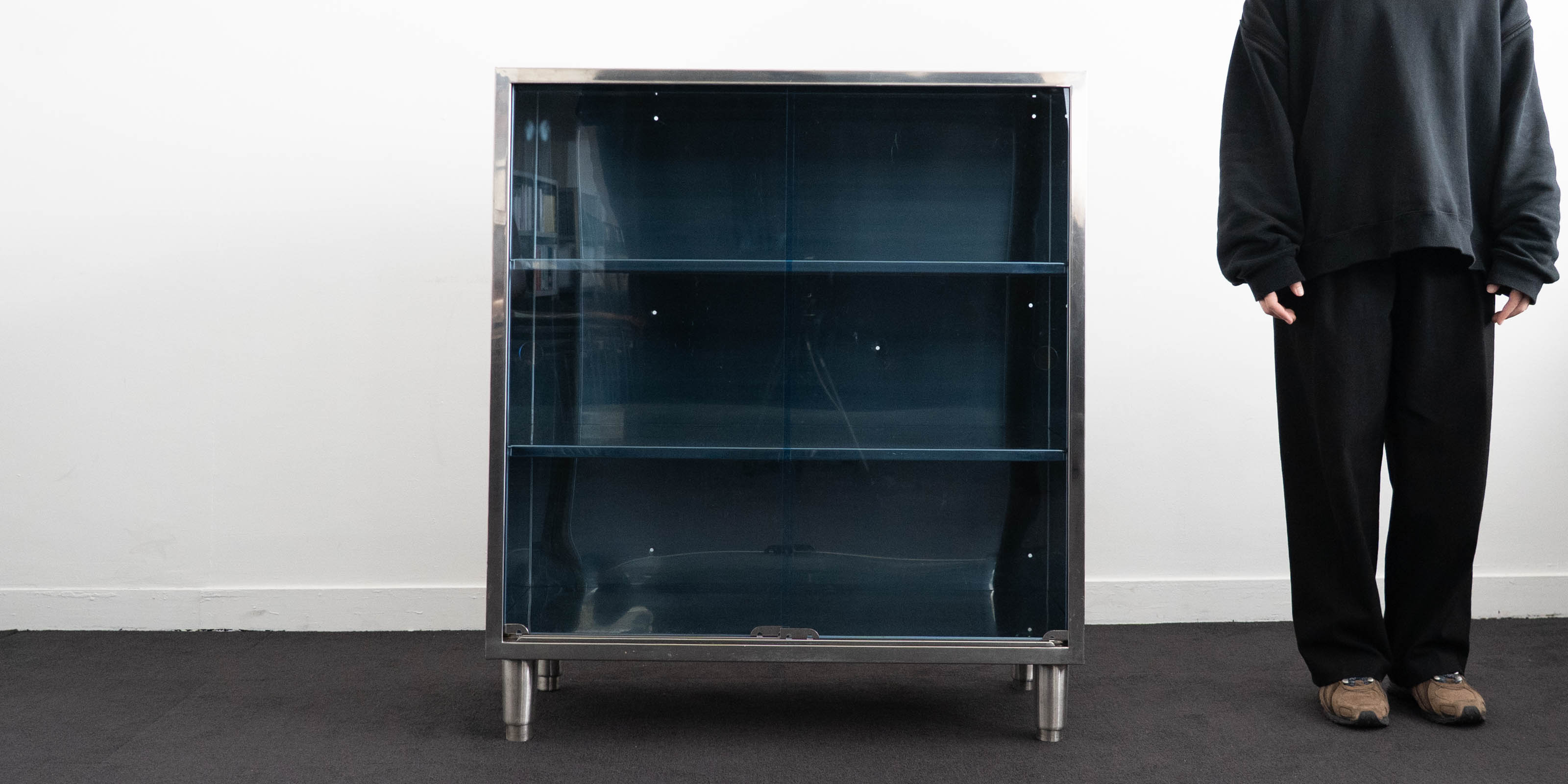 美品■スペースエイジ■インダストリアル■オールステンレス■アクリル■キャビネット Stainless cabinet × acrylic door（USED） | D&DEPARTMENT
